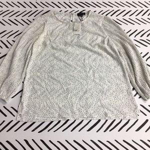 1 state medium long sleeve polka dot blouse